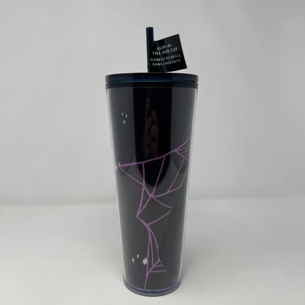 New Starbucks Limited 2021 Halloween Glow in the Dark 24oz Cup Tumbler Black Cat